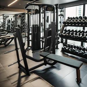 Equipo de gimnasio comercial multifuncional de acero con placas de peso para sentadillas y press, para entrenamiento de fuerza. - Product Image 1