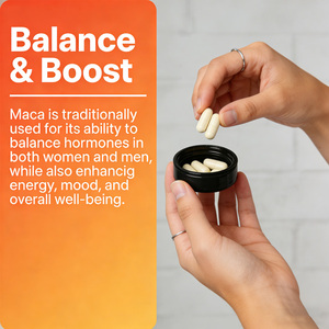 Suplementos Herbais OEM Maca Preto, Vermelho e Amarelo 2100mg Raiz de Maca Aumenta a Vitalidade e a Função Reprodutiva Força Extra 180 Cápsulas - Product Image 3