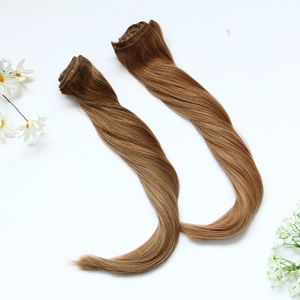 Extensiones de cabello indio Remy Doble dibujado Grueso Clip-In Máquina teñida a granel de alta calidad Doble trama 18 "20" 22 "24" 30 "Piezas - Product Image 1