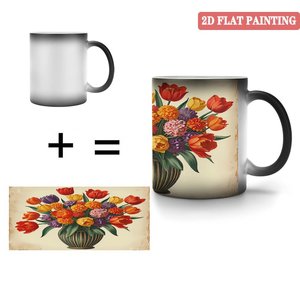 Blank Mug 11oz Frosted Black <b>Ceramic</b> Heat Sensitive Art Design Gift <b>Cup</b> - Product Image 4