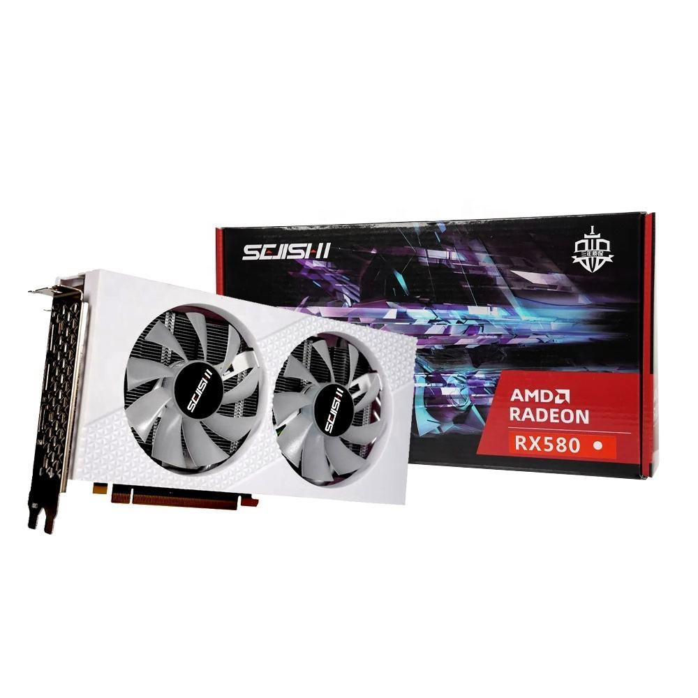 SEJISHI RX580 8GB White PC Gaming Graphics Card - AMD Radeon GPU