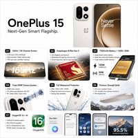 Smartphone OnePlus 15 original 2026, version mondiale, 5G, écran AMOLED 165 Hz, Snapdragon 8 Elite Gen 5, batterie 7300 mAh, triple appareil photo 50 MP