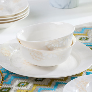 Ceramic Dishes Household European-style Embossed Phnom Penh Cutlery Plate <b>Set</b> Luxury Ceramic Dinner Plate Cutlery - Product Image 3