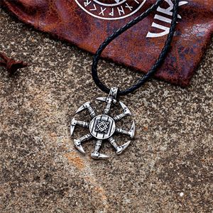 Vintage Viking Style Men's Stainless Steel <b>Cross</b> Pendant Necklace 60cm Fashionable Geometric Design - Product Image 3