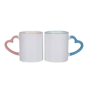 Heart-Shaped Handle Two-Tone Ceramic Mug | Custom Logo Promotional Gift - Product Image 6