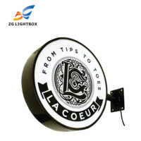 Panneau extérieur personnalisé double face, éclairé, en aluminium, avec logo en relief, enseigne lumineuse décorative pour entreprise