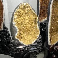Grande taille, cristal de citrine naturelle, œuf de dinosaure brut, géodes de quartz améthyste, cluster de cristaux spirituels, décoration tendance