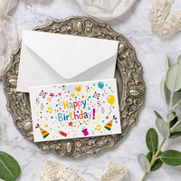 Cartes de vœux transfrontalières haut de gamme pour enfants, à thème animalier, style dessin animé mignon, papier frais et minimaliste, couleur ballon