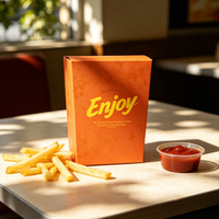 Boîtes à frites personnalisées avec logo APP Orange, supports à frites jetables en papier pour les restaurants de restauration rapide