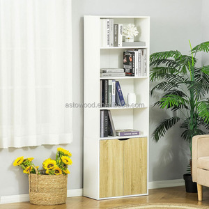 2 Door 4 <strong>Shelves</strong> <strong>Tall</strong> Bookcase Modern Storage Cupboard Display <strong>Unit</strong> for Living Room Study Bedroom Home Office Furniture White - Product Image 5