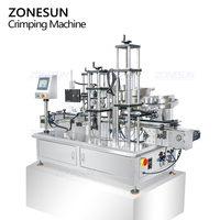 ZONESUN ZS-DTYG11U FEA15 automatique table corps brume parfum bouteille en verre métal pulvérisation bouchons collier anneau capsulage sertissage Machine