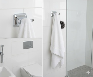 Crochet double mural classique en alliage de zinc finition chromée pour salle de bain et hôtel en stock - Product Image 5