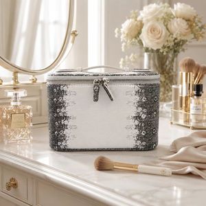 Estuche de Maquillaje de Cuero Genuino de Alta Calidad con Patrón de Lagarto, Organizador de Maquillaje para Mujer, Bolsa de Vanidad, Venta al Por Mayor OEM - Product Image 1