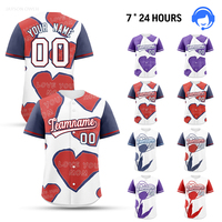 Regalo para el Día de la Madre, Jersey de Béisbol Corto Transpirable Personalizado, Ropa Urbana, Te Amo Mamá, Bordado a Mano Multilingüe, Venta al Por Mayor