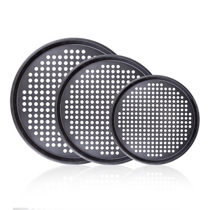 Gloway Op Maat Gemaakt 10 "11" 12 "Anti-Aanbak Koolstofstaal Ronde Pizza Vorm Oven Bakvorm Geperforeerde Pizza Pan Bakplaat Met Gaten - Product Image 1