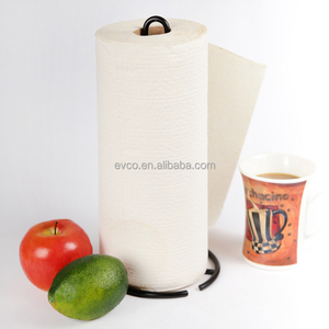 Soporte de papel de toalla vertical de hierro forjado de alta resistencia, superficie recubierta de polvo negro - Product Image 4