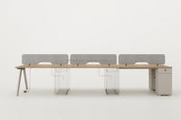 Bureau de travail modulaire en bois, design moderne, personnalisable en usine, convertible et extensible, pour 4 à 6 personnes, poste de travail individuel pour personnel
