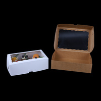 Boîte en carton kraft de qualité alimentaire en matériaux recyclés avec impression personnalisée pour emballages de cupcakes, beignets, gâteaux, boîtes cadeaux à poignée