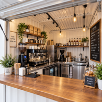 Restaurant moderne en conteneur maritime modifié de 10 pieds, à un étage, préfabriqué, avec équipement de restauration complet