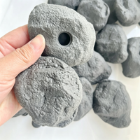 Coque de boule vide en TPR, texture rocheuse noire charbon de bois, 10*8cm, pour jouet à presser DIY, jouet anti-stress souple à rebond lent fait main