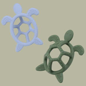 Mordedor de silicona para bebé, mordedor de tortuga esférico hueco, juguete antisucción para dentición de bebé - Product Image 1