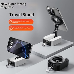 Double Sided Magnetic Phone Holder for Airplane Flight Train Travel Portable Folding Desktop Car Mobile <strong>Bracket</strong> Stand - Product Image 5
