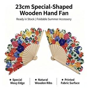Nouvel Arrivage QM – Éventails Pliants de 23 cm en Bois Naturel de Forme Spéciale pour Événements d'Halloween – Style Espagnol – Vente en Gros - Product Image 4