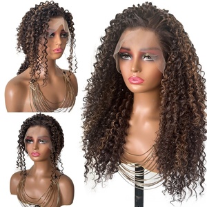 Perruque frontale ondulée souple de 16 pouces, blonde, pour femme, petit bonnet, fibre haute température transparente, pré-épilée, sans colle, usage quotidien 13x4 - Product Image 1