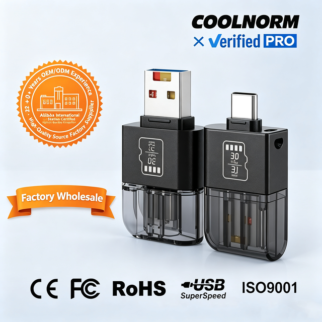 Type-C 3.1 High-Speed External Aluminum Alloy Mini Card Reader Compatible for Type-C Phones Computers TF Memory Card Reader