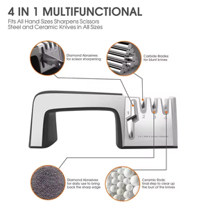 Hot Bán 4-Trong-1 Của Nhãn Hiệu Thép Không Gỉ Dao Nhà Bếp Kéo Mài 4 Giai Đoạn Hệ Thống Kim Cương Stones Sản Xuất Tốt Nhất - Product Image 2