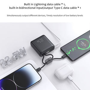 แบตเตอรี่สำรองแบบพกพา PD 22.5W 10000mAh ธนาคารพลังงานขนาดเล็กพร้อมสาย<span class=keywords><strong>10000</strong></span>ในตัว - Product Image 4