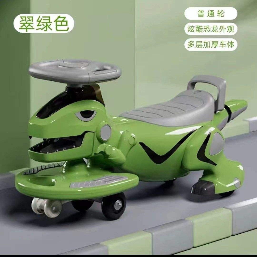 ล้อธรรมดาสีเขียวไดโนเสาร์-ไม่มีไฟดนตรี