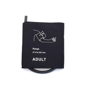 Material de Nylon de alta qualidade NIBP Cuff Adulto 27,5-36,5 centímetros Único Tubo Bladderless Pressão Arterial Cuff Cor Preta - Product Image 1