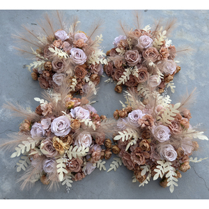 Nouvelles Décorations de Table Personnalisées en Boules de Fleurs Artificielles, Style Automne Doré, Arrangements pour Événements et Toiles de Fond - Product Image 1