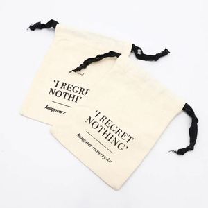Bolsa de Almacenamiento de Maquillaje y Cosméticos de Muselina de Algodón con Cordón y Logotipo Personalizado, Bolsa de Regalo de Muselina Orgánica - Product Image 4