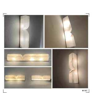 Appliques murales en marbre pour <span class=keywords><strong>salle</strong></span> <span class=keywords><strong>de</strong></span> <span class=keywords><strong>bain</strong></span>, luminaires <span class=keywords><strong>de</strong></span> vanité en albâtre, éclairage mural en pierre blanche pour chambre et escaliers - Product Image 2