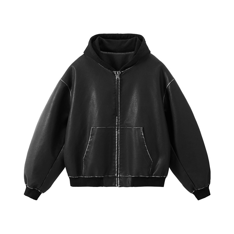 Vintage Grunge Biker Zip-Up Faux Leather Jacket – MAUV STUDIO