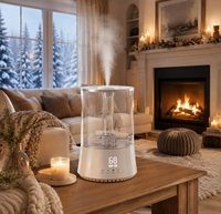 Humidificateur d'air ultrasonique intelligent 4L à brume chaude et froide avec minuterie 12H, affichage numérique et diffuseur d'arômes pour la maison et la chambre