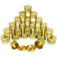 Boîtes en fer blanc rondes de 8 oz avec rebord roulé, dorées, argentées, noires, blanches, avec couvercles, pour bougies parfumées, vente en gros