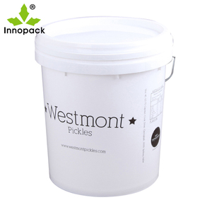 Seau à peinture blanc de 20 <span class=keywords><strong>litres</strong></span> avec poignée, seau vide de 5 gallons, baril en <span class=keywords><strong>plastique</strong></span> avec couvercles - Product Image 2