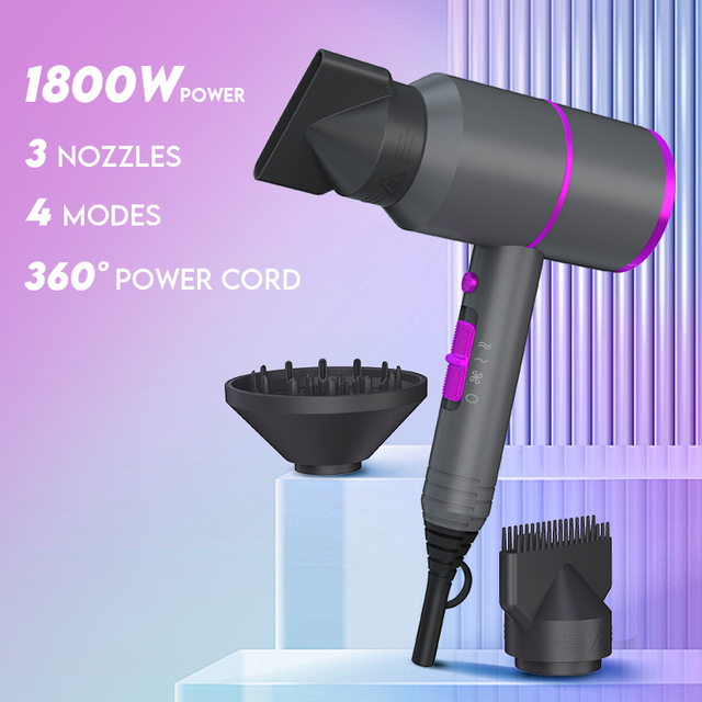 Hot Selling Lightweight High Power 1800W 2000W Household  Quickly Dry Blower Hair Dryer With 3 Nozzles