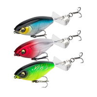 3 pak Set umpan pancing Whopper Plopper, untuk umpan pancing Bass plassol Topwater umpan dengan kotak baling-baling traktor mengapung buatan