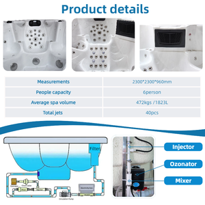 Jacuzzi Exterior de Diseño Moderno, Bañera de Hidromasaje de Moda para Exteriores, Jacuzzi Exterior para 6 Personas - Product Image 3