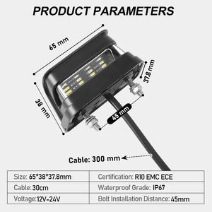 Feux de <span class=keywords><strong>plaque</strong></span> d'<span class=keywords><strong>immatriculation</strong></span> LED 12V 24V pour remorque, <span class=keywords><strong>caravane</strong></span>, camion, homologués ECE, feux de <span class=keywords><strong>plaque</strong></span> d'<span class=keywords><strong>immatriculation</strong></span> de remorque, feux de <span class=keywords><strong>plaque</strong></span> d'<span class=keywords><strong>immatriculation</strong></span> - Product Image 6