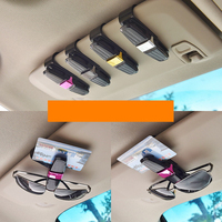 Clip de lunettes de soleil QY pour pare-soleil de voiture, support de lunettes en fibre de carbone, clip multifonction pour billets et cartes, accessoires intérieurs de voiture