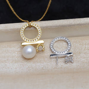 Colgante de Plata S925 con 5 Cuentas de Perla DIY, Forma Plana, Colgante de Múltiples Cuentas con Bandeja Vacía, Semiterminado 5053, Accesorios de Joyería - Product Image 1