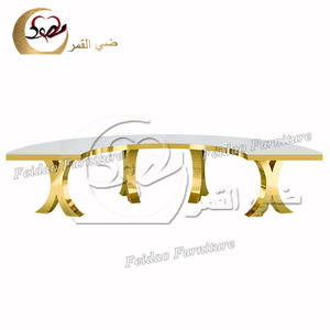 Table à manger moderne de luxe en forme de S en acier inoxydable pour mariage et hôtel - Product Image 6