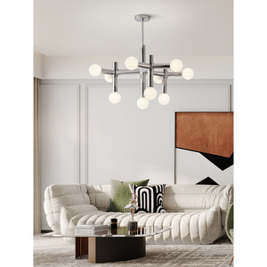 Modern Minimalist Designer's Vintage Bauhaus Style <b>Chandelier</b> Luxury Wabi-Sabi Lamp for Living Room Bedroom Dining Room Study - Product Image 4