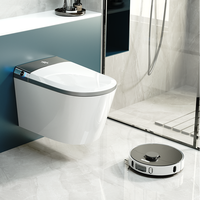 Tanque de agua oculto de diseño Simple y moderno de alta calidad, baño inteligente montado en la pared, Control remoto alargado, trampa P automática