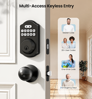 Serrure de porte numérique à clavier, sans clé, avec clé mécanique de secours pour maison, appartement, bureau, location